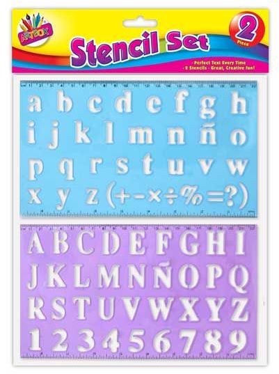 ABC 123 Stencil Capital and Small Set of 2