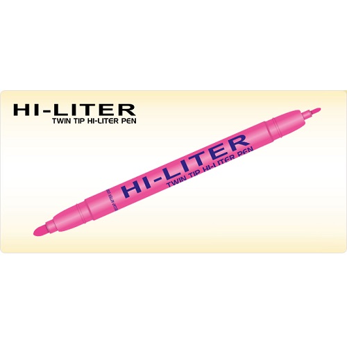 ADD Gel Twin Tip Hilighter Pen - Fluroscent Pink