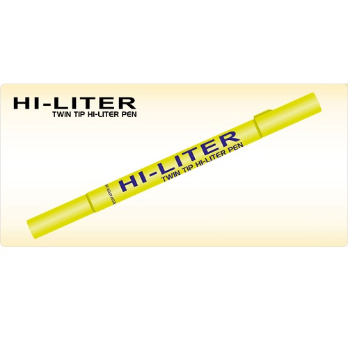 ADD Gel Twin Tip Hilighter Pen - Fluroscent Yellow