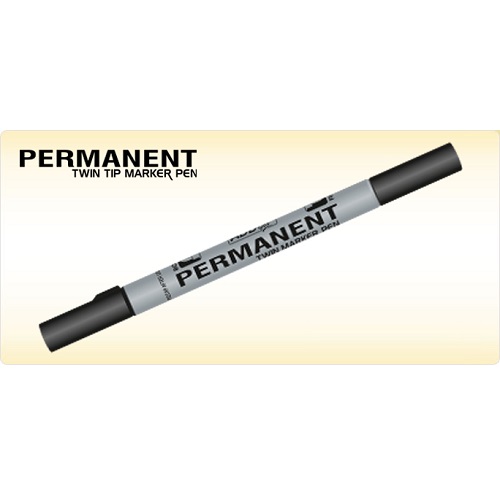 ADD Gel Twin Tip Permanent Marker - Black