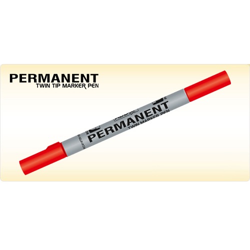 ADD Gel Twin Tip Permanent Marker - Red