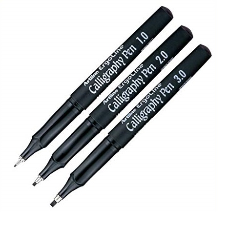 Artline Ergoline Calligraphy Pen Set - Pack of 3 (Black)