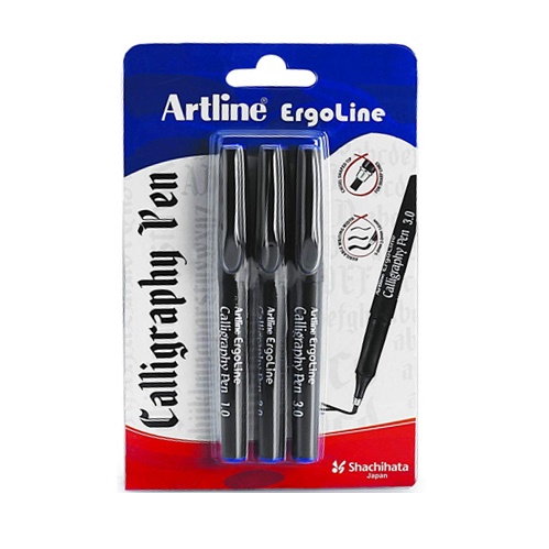 Artline Ergoline Calligraphy Pen Set - Pack of 3 (Blue)