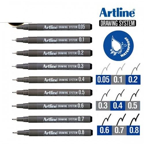 Artline Drawing System Rotoring Pen 0.1 Black