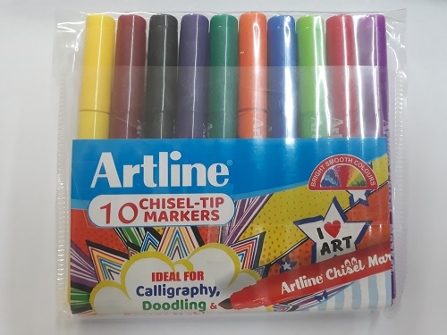 Artline Chisel-Tip Markers 10 shades