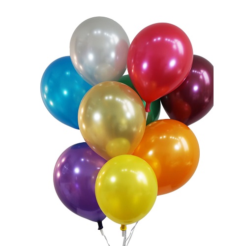 Balloons Rubber Large 50 pcs - Metallic Assorted Colors