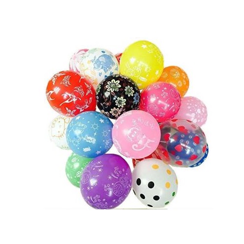 Balloons Rubber Large 25 pcs - Printed Assorted Colors
