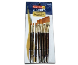 Camlin Synthetic Gold Flat Brush 7 Set