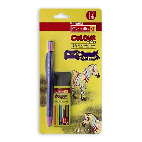 Camlin Colour Pen Pencil with Lead Tube (Multicolour)