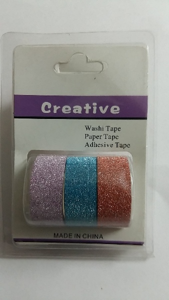 Craft Glitter Craft Tape 15mm x 3m 3 Assorted Colors