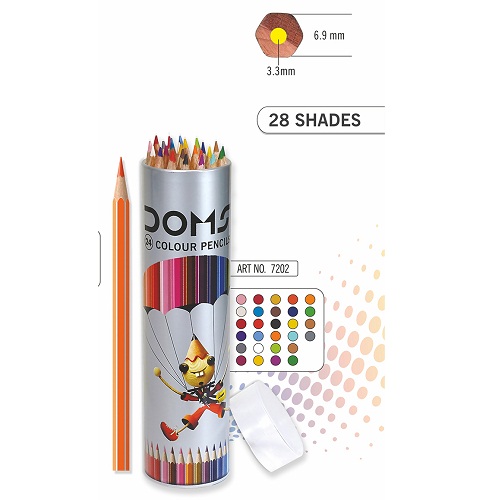 Doms Supersoft Colour Pencil 28 Shades Round Tin Pack