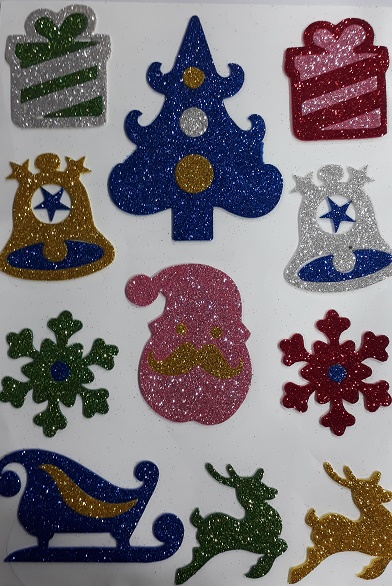 Glitter Foam Sticker A4 - Christmas D?cor 2