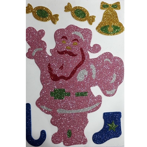 Glitter Foam Sticker A4 - Santa Claus
