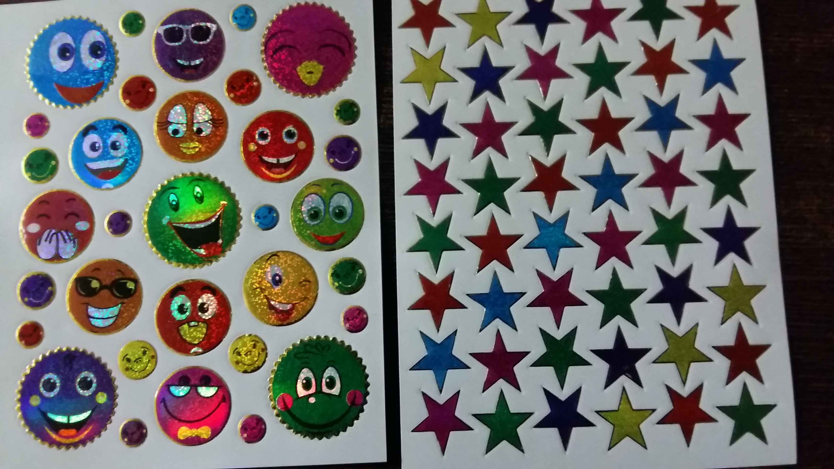 Glitter Sticker Smiley n Star