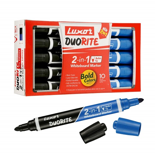 Luxor Duorite 2in1 Whiteboard Marker Black n Blue