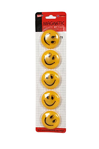 Magnetic Button Smiley 40 mm set of 5