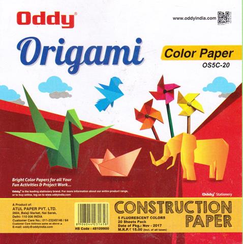 Oddy Origami Sheets 6x6 in 20 Sheets Assorted