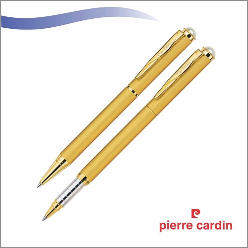 Pierre Cardin Pearl Satin Gold Roller & Ball Pen Gift Set
