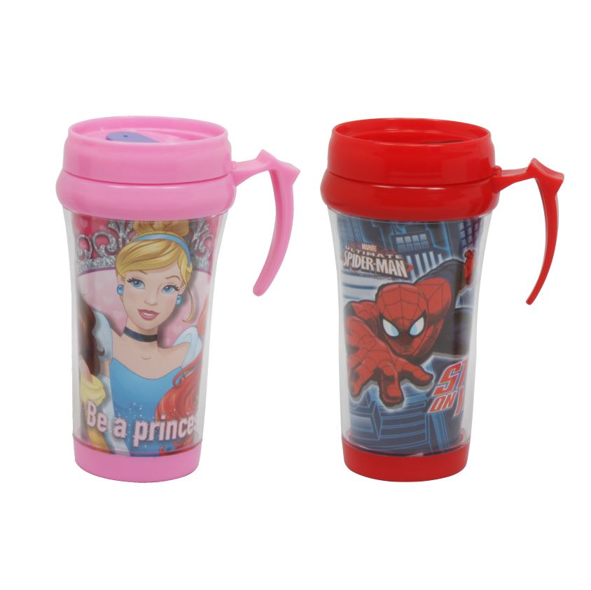 Ski Transparent plastic coffee n juice travel mug