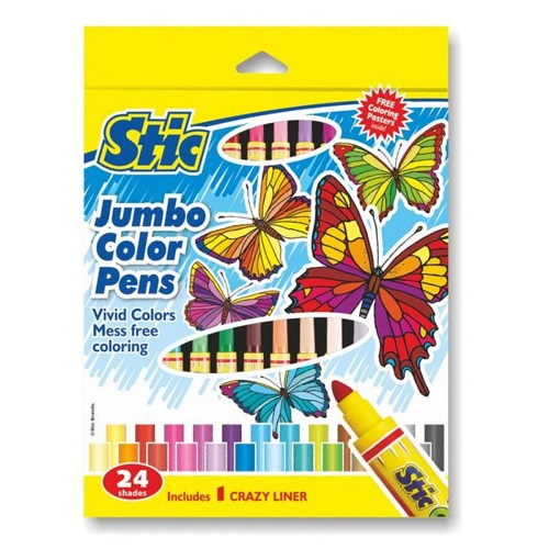 Stic Colorstix Jumbo Sketch Color Pens 24 Shades