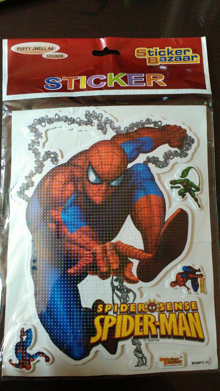 StickerBazaar Puffy Sparkle A4 - Spiderman