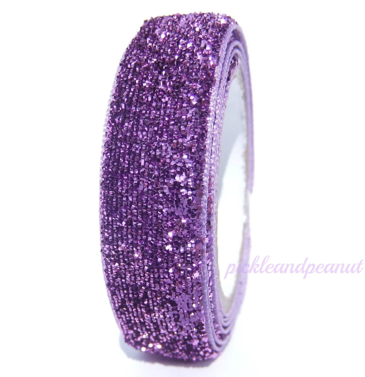Velvet Glitter Fabric Lace 5m - Purple