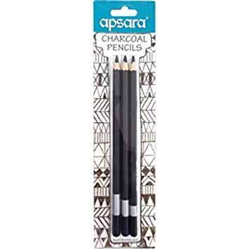 Charcoal Black Pencils (Pack of 3)