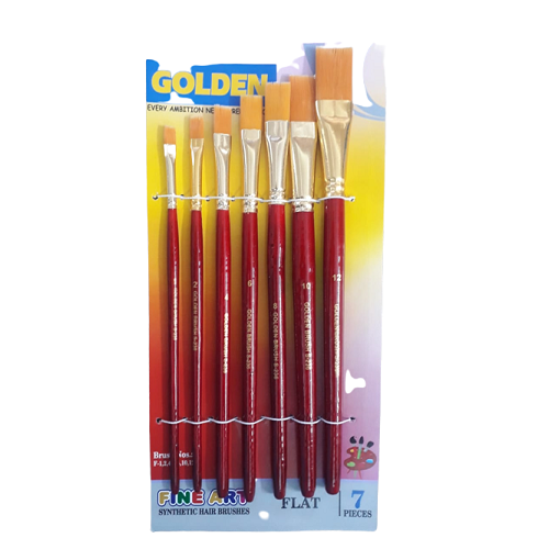 Color Synthetic Brush Flat Set of 7