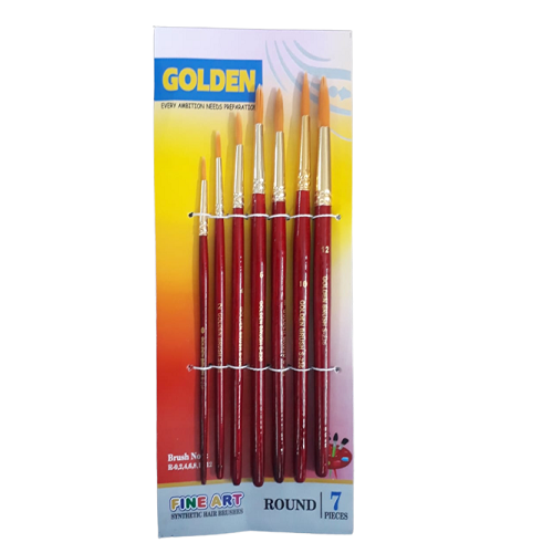 Color Synthetic Brush Round Set of 7