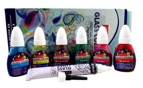 Camel Water Based Glass Color - 10ml Each 6 Shades