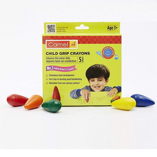 Camlin Child Grip Crayons Multicolour (5 Shades)