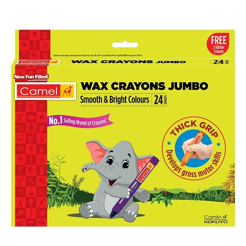 Camlin Wax Crayons Jumbo (24 shades)
