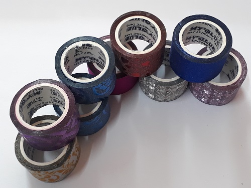 Myglue Craft Glitter Washi tape 24mm Pack of 3