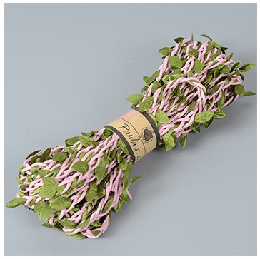Dual Tone Pink Twine with green leaves 9 Feet