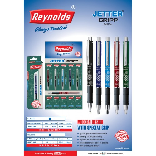 Reynolds Jetter Grip Ball pen Blue