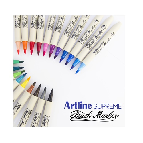 Artline Supreme Brush Marker - Black