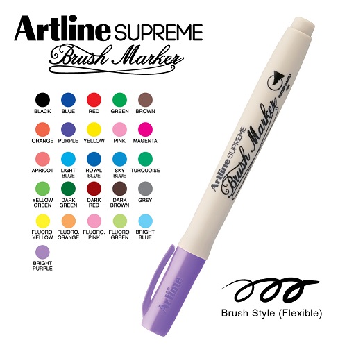 Artline Supreme Brush Marker - Black