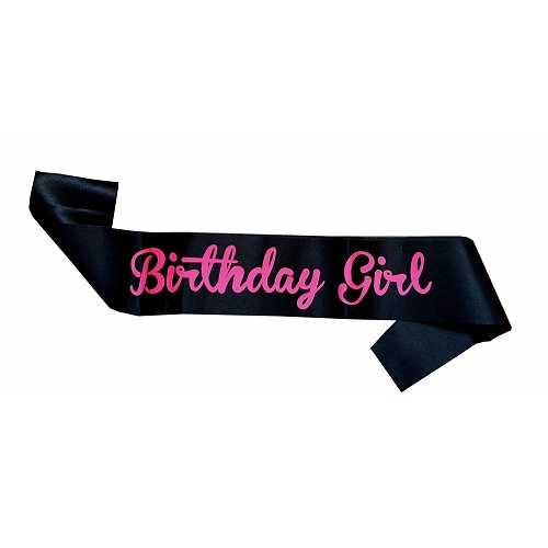 Birthday Girl Sash Pink On Black Sb003821 Rs19900 Online Stationery Store In India Top