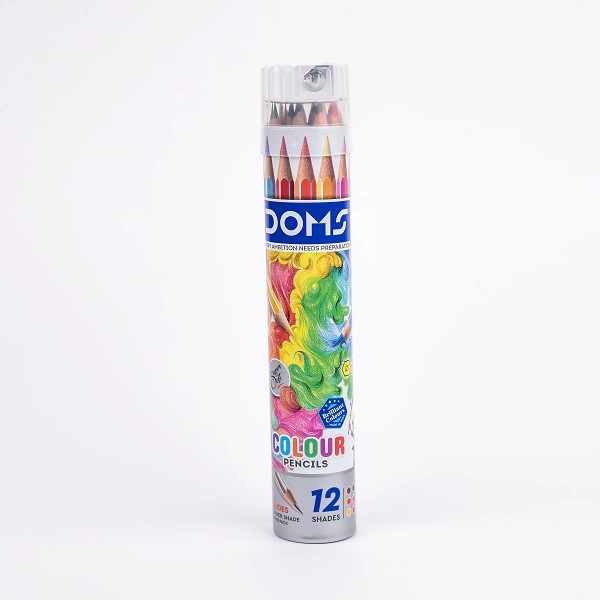 Doms Pencil Colors Full Size 12 Colors 1 Free Tin Can