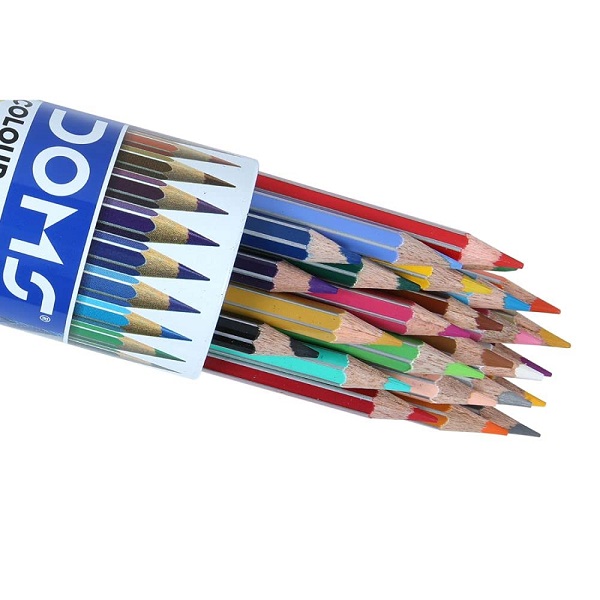 Doms Pencil Colors Full Size 24 Colors 2 Free Tin Can