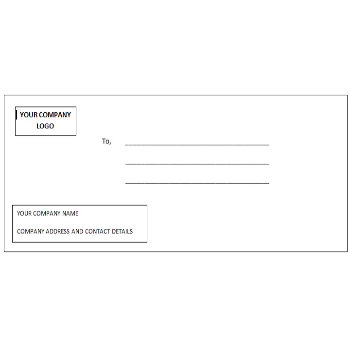 Customized White Envelope 10x4.5 in Pack of 50