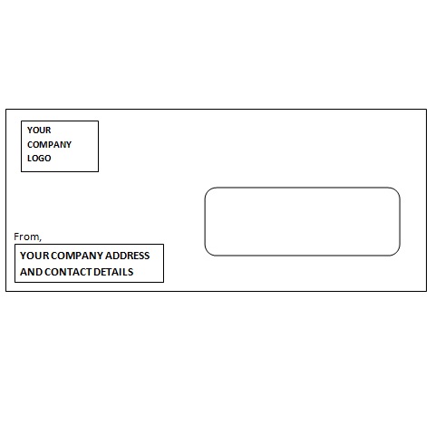 Customized White Envelope WIndow 10x4.5 in Pack of 50