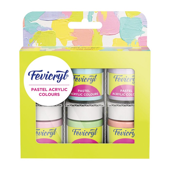 Fevicryl Pastel Acrylic Colors 6 Shades 15ml