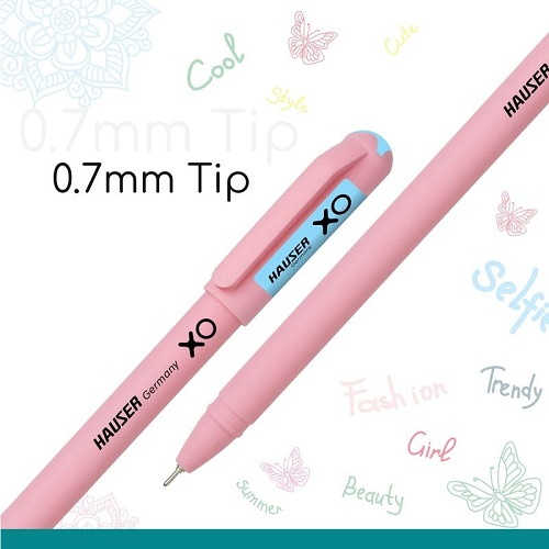 Hauser XO Girls Squad Pink Body 0.6mm Ball Pen Pack of 5