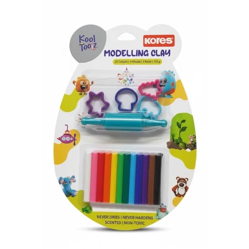 Kores Modelling Clay Non Dry 12 Shade 150 gms Kores Modelling Clay Non Dry 12 Shade 150 gms