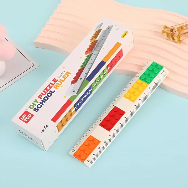 DIY Lego Type Puzzle School Ruler 6 in