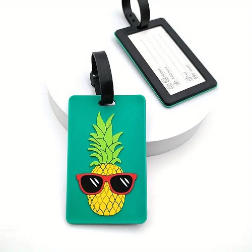 PVC Soft Rubberised Luggage Tag - Pineapple