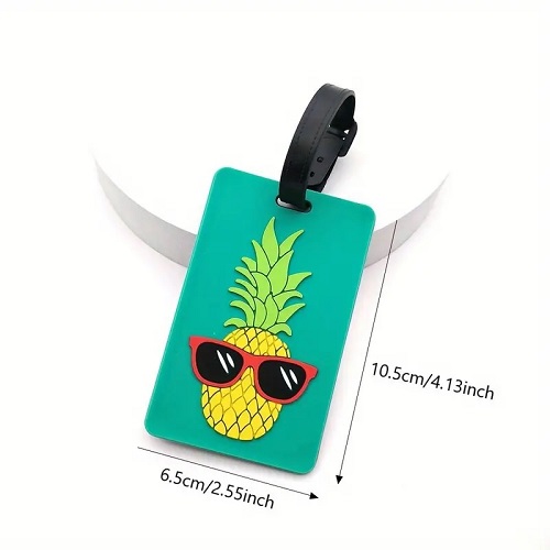 PVC Soft Rubberised Luggage Tag - Pineapple