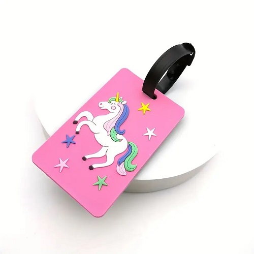 PVC Soft Rubberised Luggage Tag - Unicorn