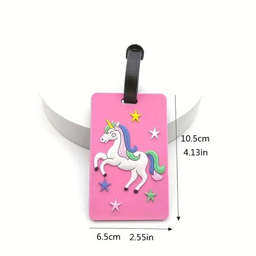 PVC Soft Rubberised Luggage Tag - Unicorn